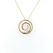 9ct Gold Diamond 0..037ct Spiral Pendant DP083 image