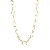 Sterling Silver 18ct Gold Italian Paper Link Necklace CAV47N