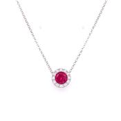 Sterling Silver 10mm Red CZ Slider Pendant CSN962 image