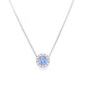 Sterling Silver 10mm Blue CZ Slider Pendant CSN967 image