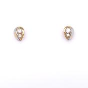 9ct Gold CZ Teardrop Stud  Earrings GEZ277 image