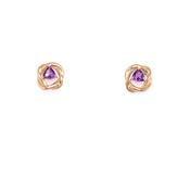 9ct Gold Amethyst Swirl Stud Earrings GEX119 image