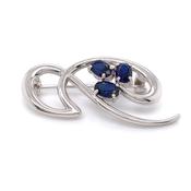 Sterling Silver Sapphire Swirl Brooch BR97S image