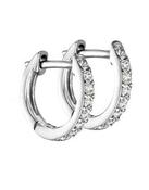 Sterling Silver CZ Thin Huggie Hoop Earrings E5875C image