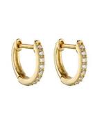Sterling Silver Gold Plated CZ Huggie Hoop Earrings E6049C image