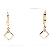 9ct Gold CZ Open Square Drop Earrings GEZ589 image