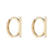 9ct Gold Bar Huggie Hoop Earrings GE817 image