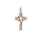 9ct Yellow Gold  Celtic Cross CZ Centre GD026