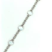 Sterling Silver Oval Opal Marquise Link Bracelet GL1180 image
