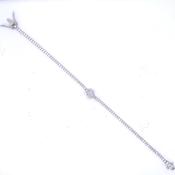 Sterling Silver 2mm CZ Tennis Line Halo Bracelet GL1322 image