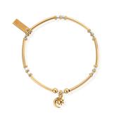 ChloBo Sterling Silver / Gold Tone Dainty Moon &amp; Sun Bracelet