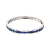 Sterling Silver Sapphire CZ Princess Cut Bangle N5024 image