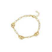 Sterling Silver 18ct Gold Paperlink Bracelet N8110 image