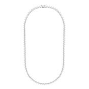 Silver CZ 4mm Heart Tennis Necklet 45cm N9094 image