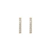 9ct Yellow Gold CZ Bar Stud Earrings GEZ553 image