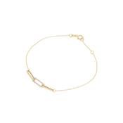 9ct Gold CZ Oval Link Fancy Bracelet GB326 image