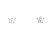 Sterling Silver CZ Star Stud Earrings NK029/E