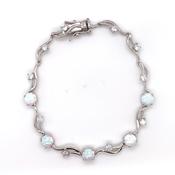 Sterling Silver Opal CZ Swirl Bracelet GL1168 image