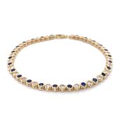 9ct Gold Sapphire CZ Tennis Bracelet GB322 image