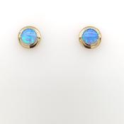 9ct Gold Blue Opal Stud Earrings GEL09