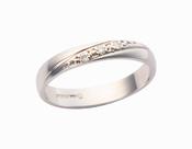 9ct White Gold Diagonal Diamond Wedding Band Pattern 323 image