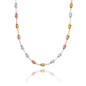 Real Effect Liberty Necklace with rose, gold and silver beads
