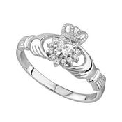 Sterling Silver CZ Cluster Claddagh Ring S2727 D image