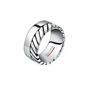 SECTOR ROW RING STAINLESS STEEL &amp; BLACK ENAMEL image