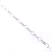 Sterling Silver Solid 3 + 1 Figaro Bracelet SB8774