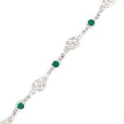 Sterling Silver Trinity Knot Green CZ Bracelet SB8941 image