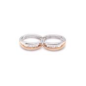 Sterling Silver Rose Gold-plated CZ 14mm Huggie Hoop Earrings SE3263/G image
