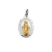 Sterling Silver Gold Plated Miraculous Medal SH43005Y image