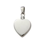 Sterling Silver Heart Plain Memorial Ashes Container SLC14014P