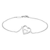 Sterling Silver Double Happiness CZ Bracelet ST1357 D image
