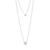 Sterling Silver Layered Delicate CZ Necklace ST1927 image