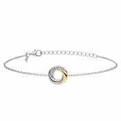 Sterling Silver Bi-Colour CZ Knot Bracelet ST2096 D image