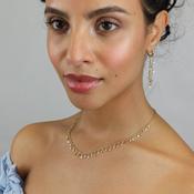 Sterling Silver Gold Plated Tiny Gems Necklace D image