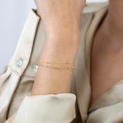 Sterling Silver Gold Plated Vivid Chain Layered Bracelet ST2198 D image