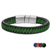 Steelwear  Miami Men's Leather Bracelet Black Green SW-833 D image