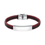 SECTOR BANDY BRACELET WITH RED LEATHER AND BACK NYLON 21CM image
