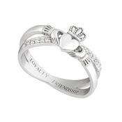 Silver Claddagh Kiss Ring S21063 image