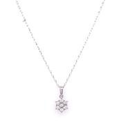 9ct White Gold Diamond Illusion Cluster Pendant DP075 image