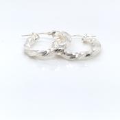 Sterling Silver Twisted Hoop Earrings E517 image