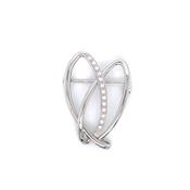 Sterling Silver CZ Double Loop Brooch P115 image