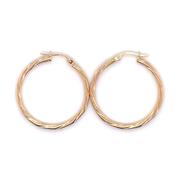9ct Gold 25mm Twist Hoop Earrings GE2047/25 image