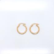 9ct Gold 15mm Twist Hoop Earrings GE1083