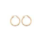 9ct Gold 20mm Twist Hoop Earrings GE1073