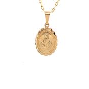 9ct Yellow Gold Small  Miraculous Medal &amp; Chain GP872