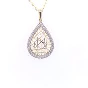 9ct Gold CZ Teardrop Crisscross Pendant GPZ053 image