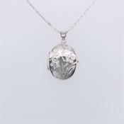 Sterling Silver Oval Floral Engraved Locket SL66